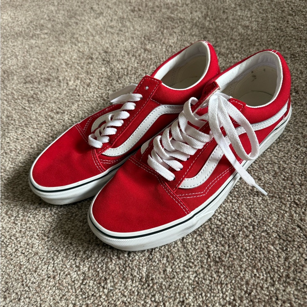 Vans Red and White Women's Sneakers